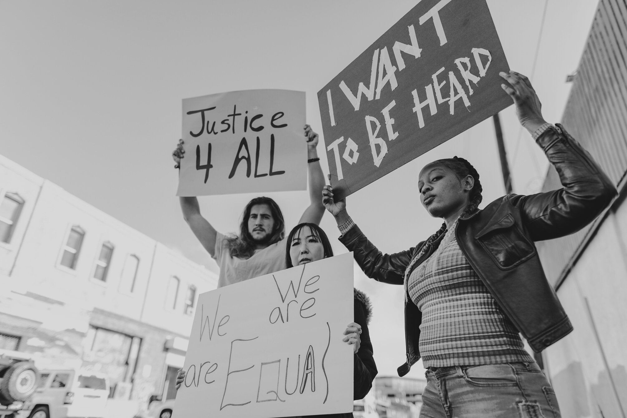 People Holding Human Rights Placards